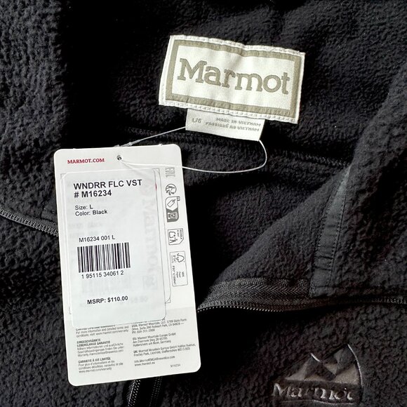 MARMOT {NWT} Wanderer High Pile Fleece Vest | Large | Black - Picture 6 of 8